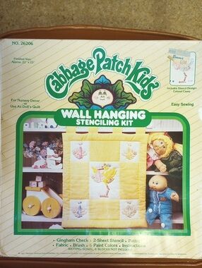 Cabbage Patch Kids Vintage Wall Hanging Stenciling Kit #26206 in Box, As-Is